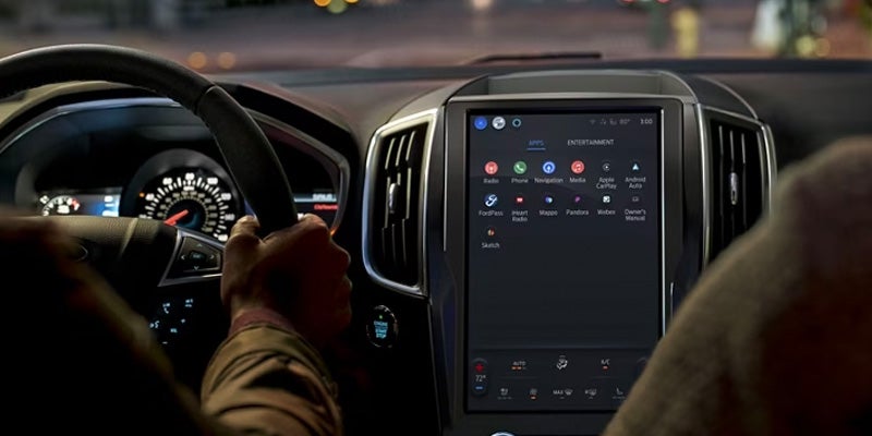 A close up look at the 2024 Ford Edge infotainment system